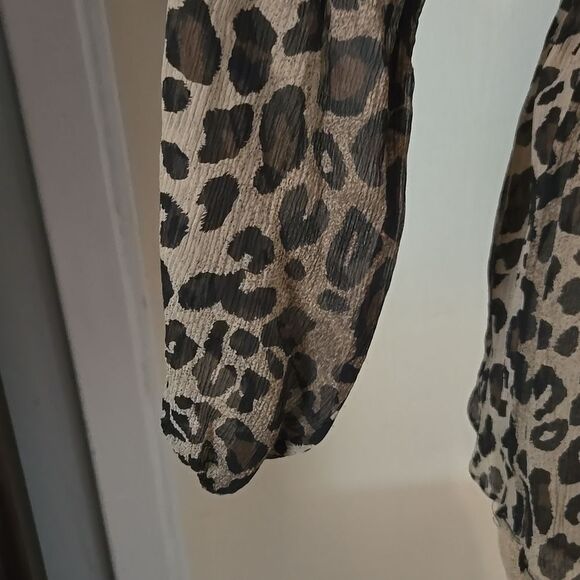 INC International Concepts Brown Tan Bell Sleeve Peplum Blouse - Picture 4 of 12